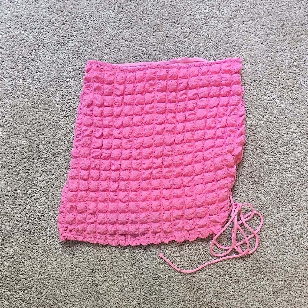 Isalis pink Textured Skirt with Drawstring